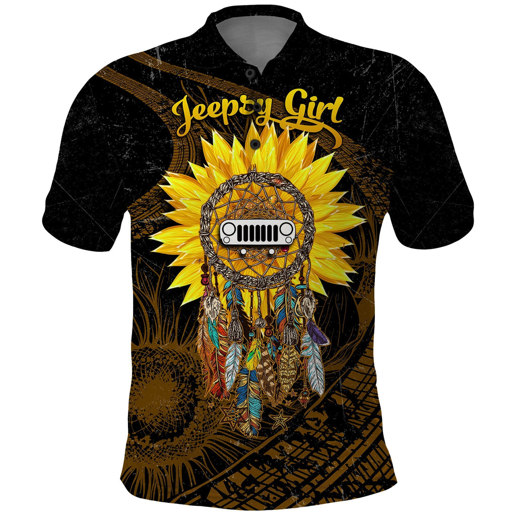 jeep-girl-dreamcatcher-with-sunflower-jeepsy-soul-wild-heart-polo-shirt