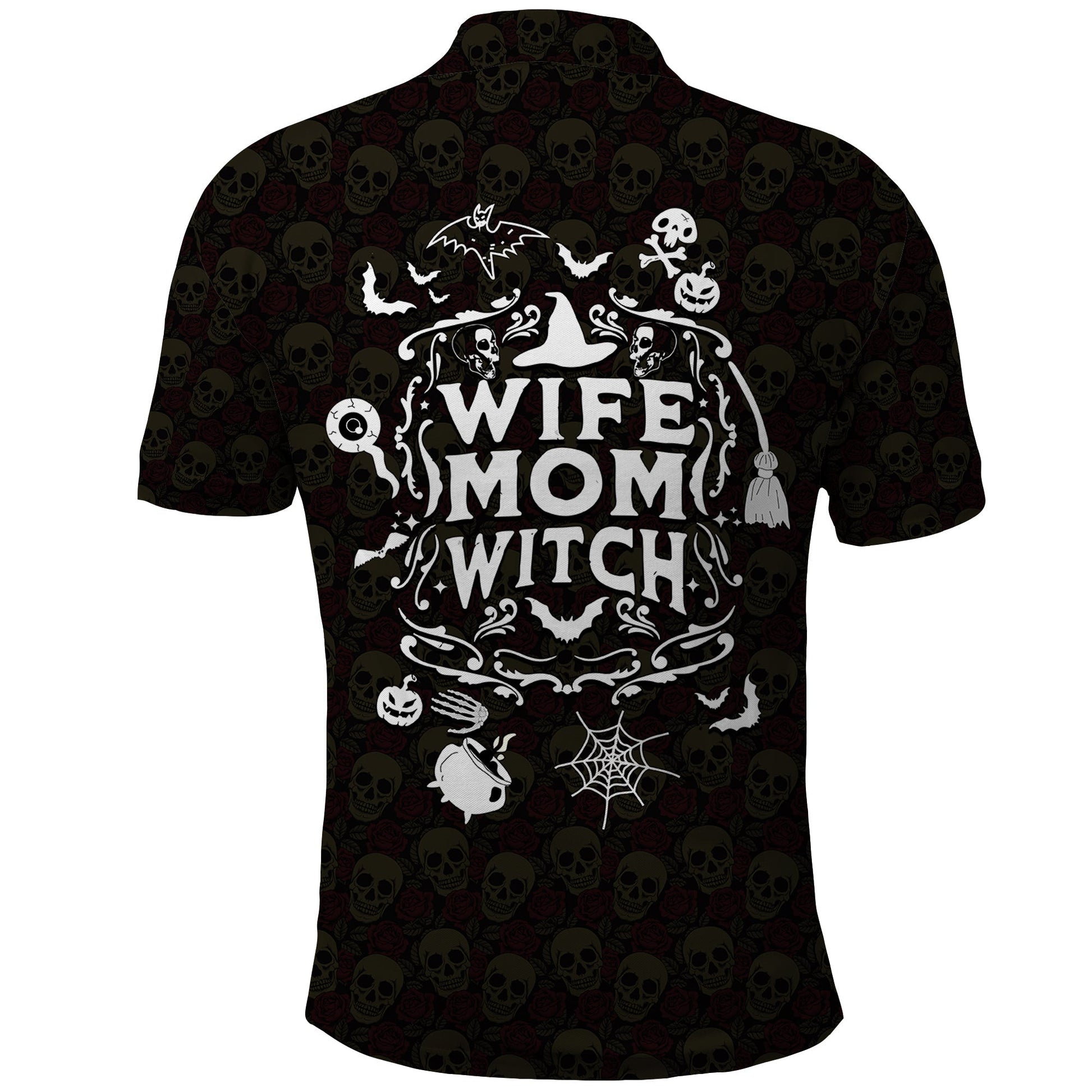 mothers-day-goth-mom-rose-skull-style-polo-shirt