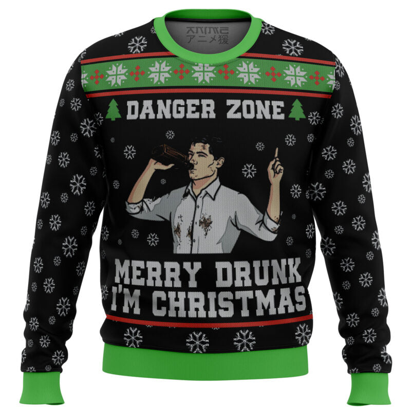 Merry Drunk I’m Christmas Sterling Archer Black Ugly Christmas Sweater