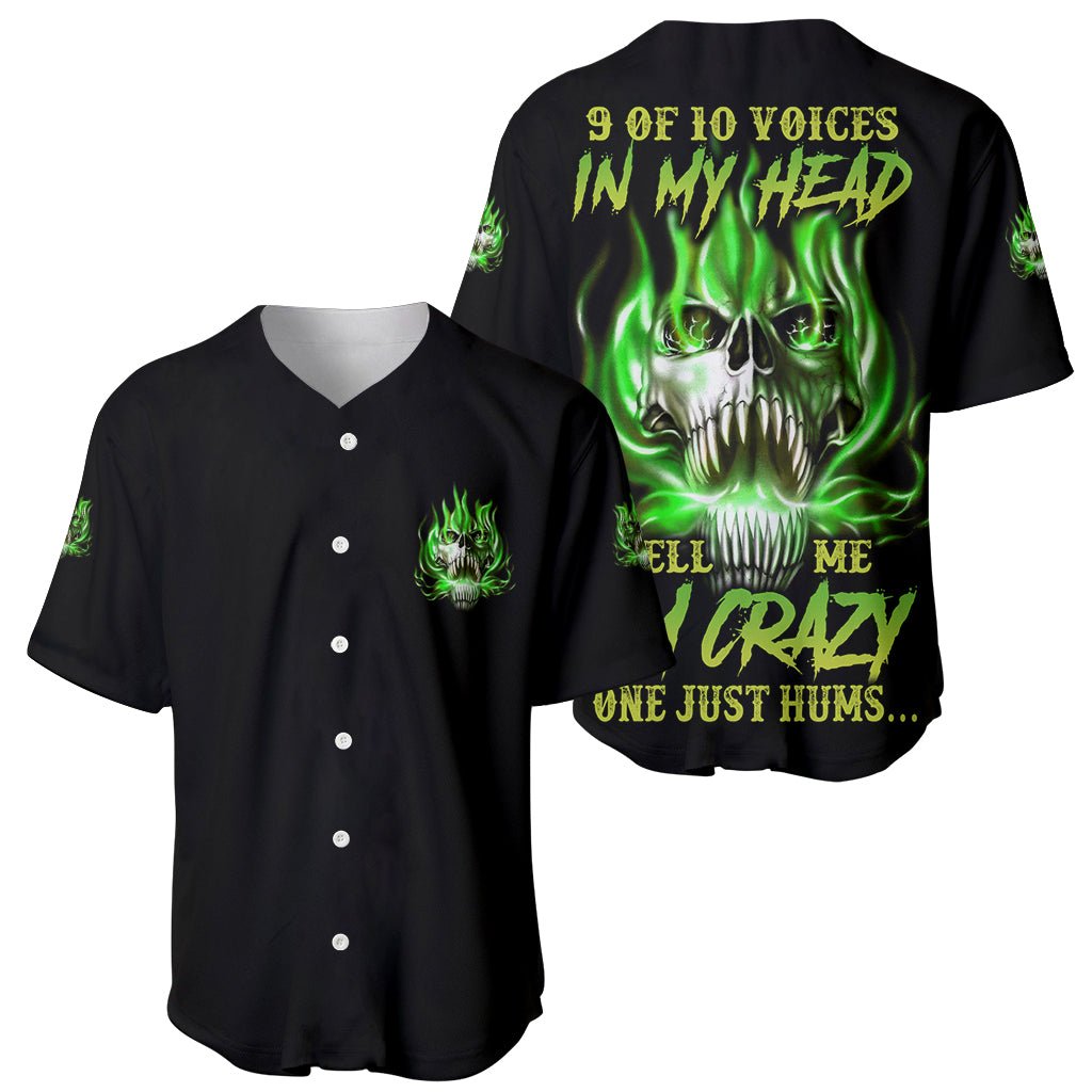 9 Of 10 Voices In My Head Fire Skull Baseball Jersey TS04 - The Mazicc - S - Multicolor -