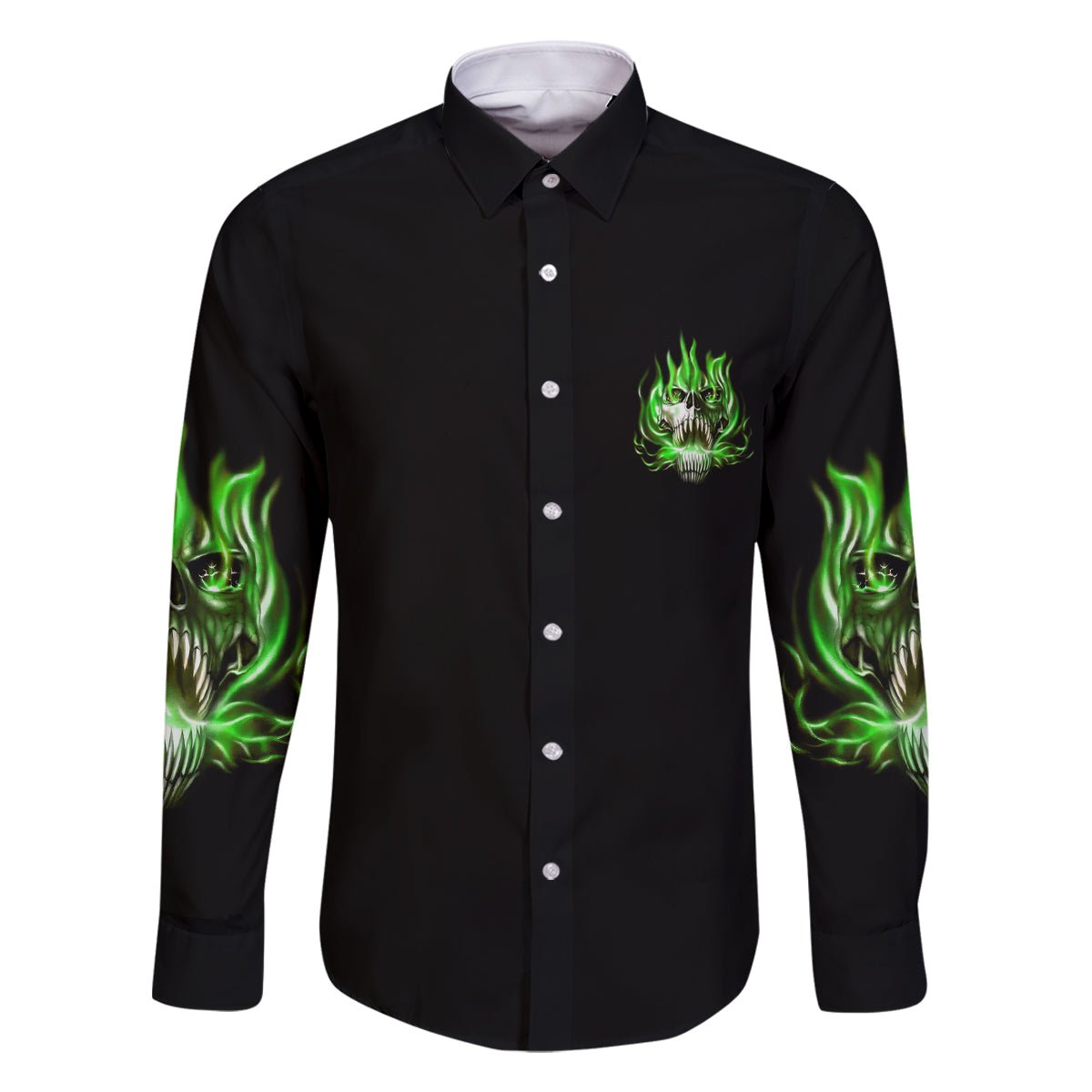 9 Of 10 Voices In My Head Fire Skull Family Matching Long Sleeve Bodycon Dress and Hawaiian Shirt TS04 - The Mazicc - Dad's Shirt - Long Sleeve - S - Multicolor