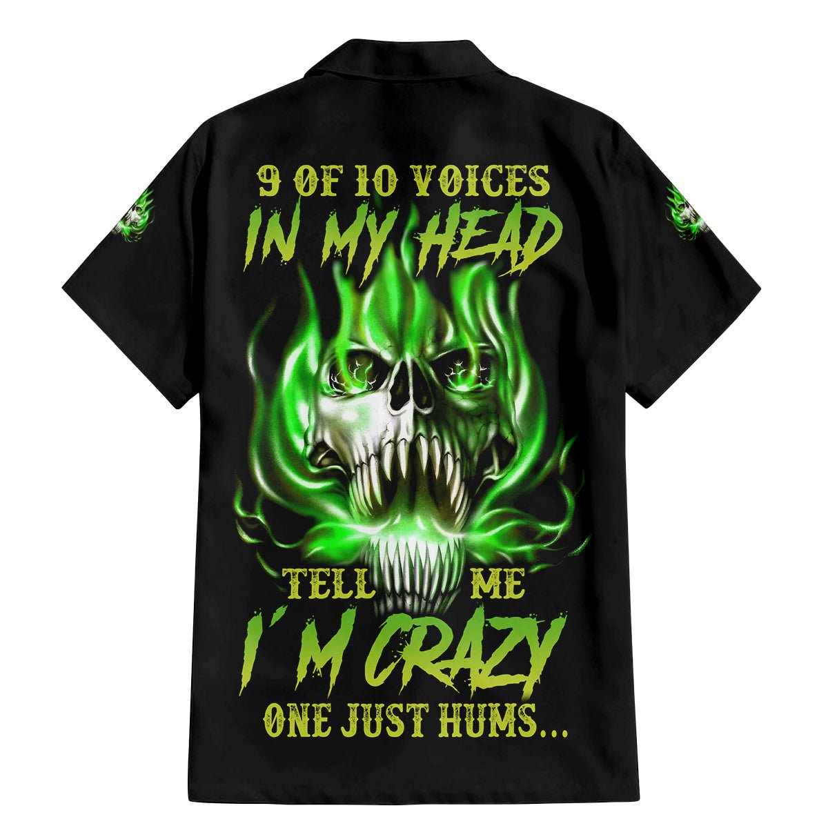9 Of 10 Voices In My Head Fire Skull Family Matching Mermaid Dress and Hawaiian Shirt TS04 - The Mazicc - Dad's Shirt - Short Sleeve - S - Multicolor