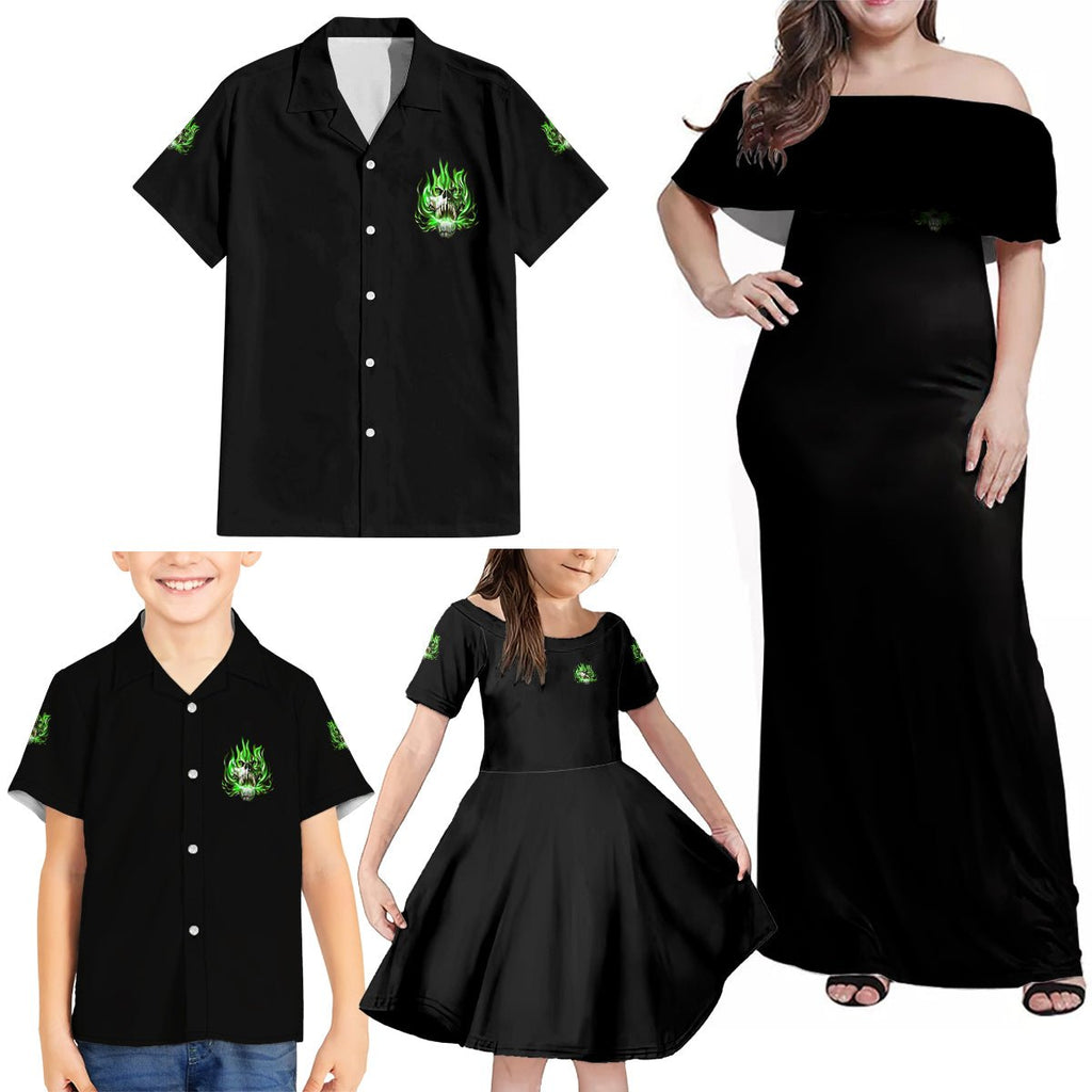 9 Of 10 Voices In My Head Fire Skull Family Matching Off Shoulder Maxi Dress and Hawaiian Shirt TS04 - The Mazicc - Dad's Shirt - Short Sleeve - S - Multicolor