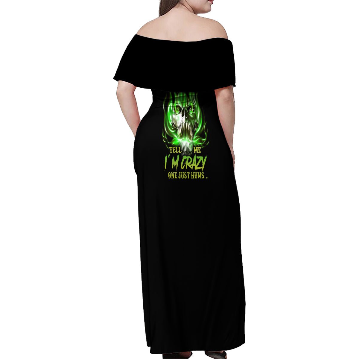 9 Of 10 Voices In My Head Fire Skull Family Matching Off Shoulder Maxi Dress and Hawaiian Shirt TS04 - The Mazicc - Mom's Dress - S - Multicolor