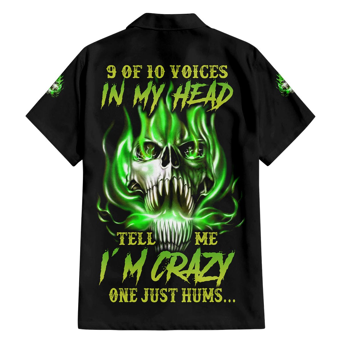 9 Of 10 Voices In My Head Fire Skull Family Matching Off Shoulder Maxi Dress and Hawaiian Shirt TS04 - The Mazicc - Dad's Shirt - Short Sleeve - S - Multicolor