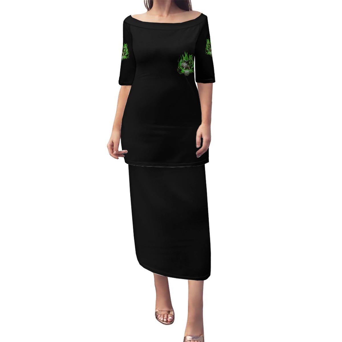 9 Of 10 Voices In My Head Fire Skull Family Matching Puletasi Dress and Hawaiian Shirt TS04 - The Mazicc - Mom's Dress - S - Multicolor