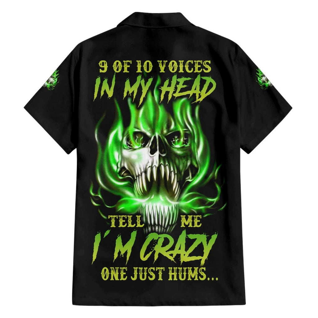 9 Of 10 Voices In My Head Fire Skull Hawaiian Shirt TS04 - The Mazicc - Adult - S - Multicolor