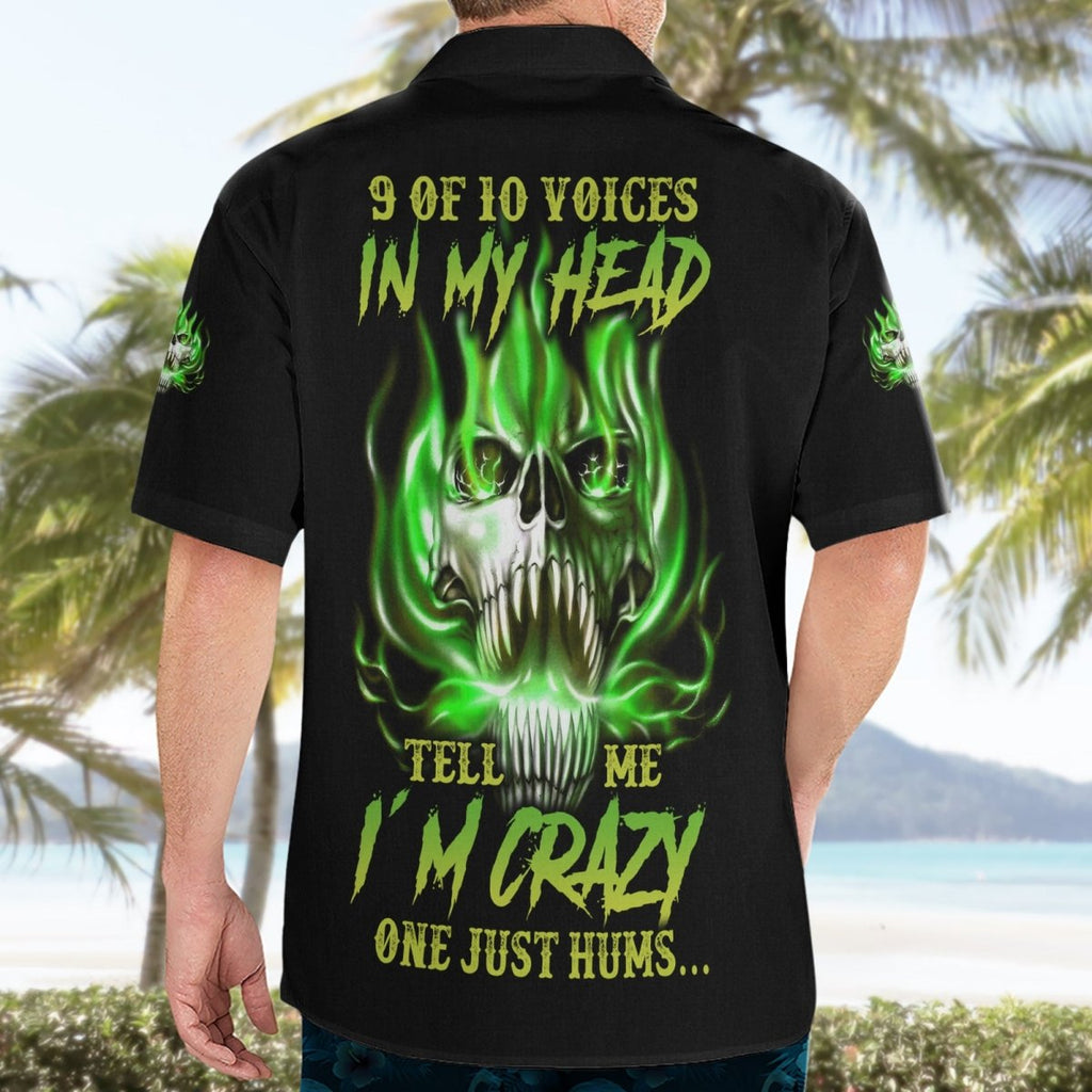 9 Of 10 Voices In My Head Fire Skull Hawaiian Shirt TS04 - The Mazicc - Adult - S - Multicolor