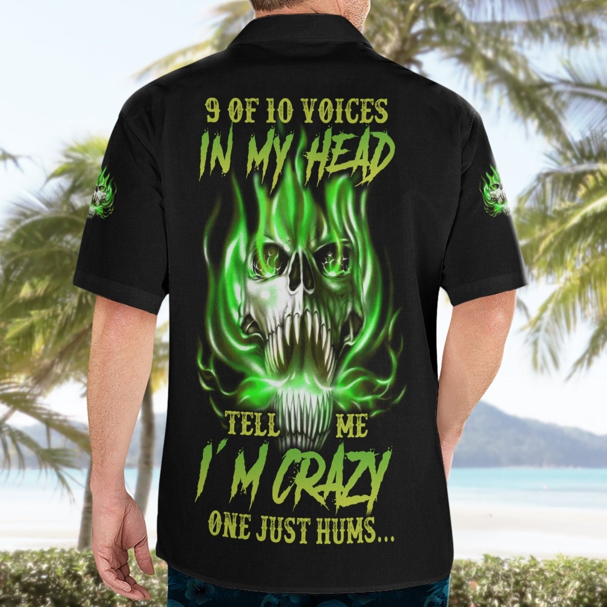 9 Of 10 Voices In My Head Fire Skull Hawaiian Shirt TS04 - The Mazicc - Adult - S - Multicolor