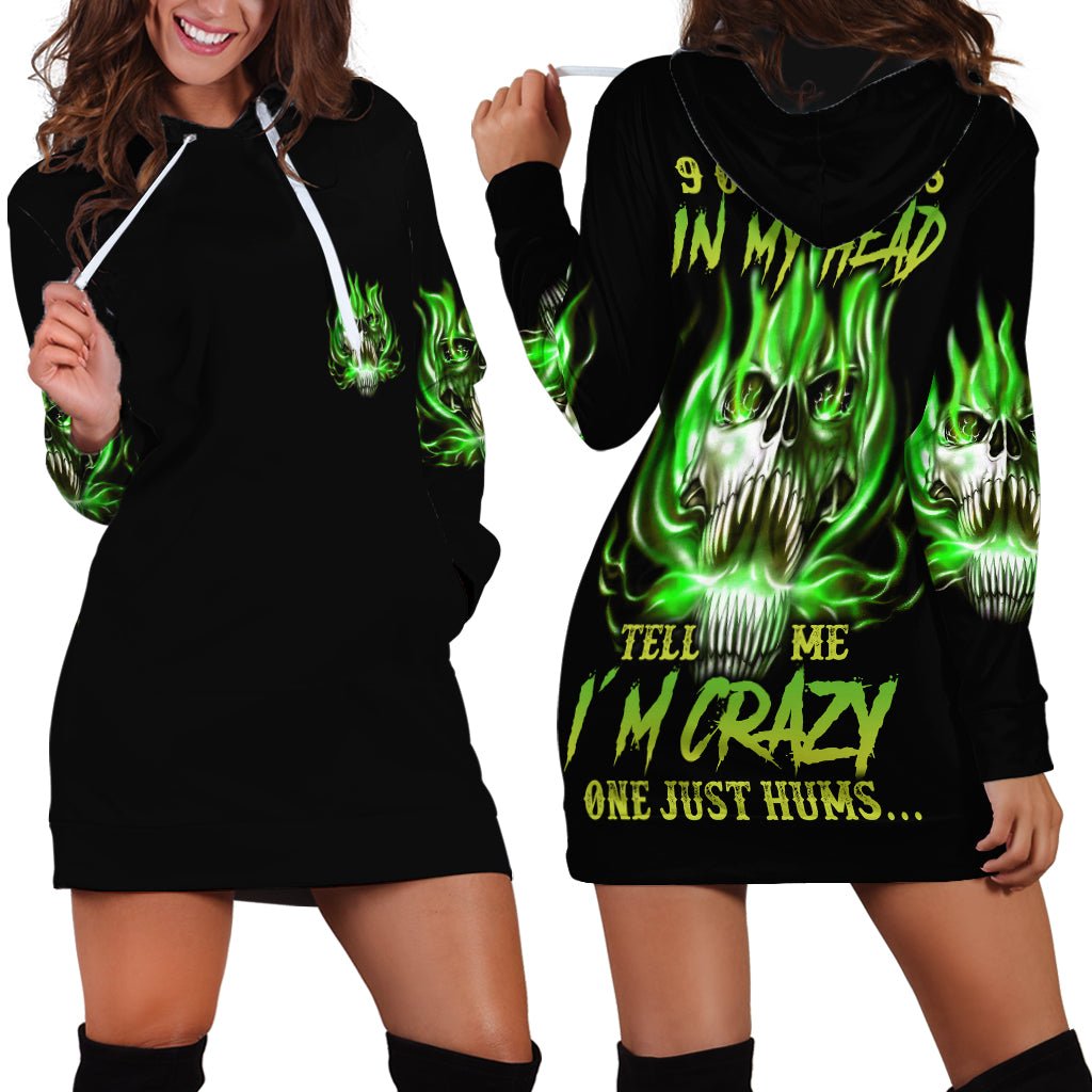 9 Of 10 Voices In My Head Fire Skull Hoodie Dress TS04 - The Mazicc - XS - Multicolor -