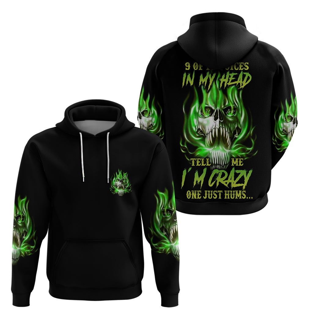9 Of 10 Voices In My Head Fire Skull Hoodie TS04 - The Mazicc - Pullover Hoodie - S - Multicolor