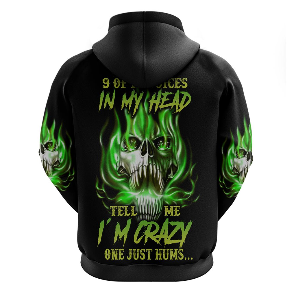 9 Of 10 Voices In My Head Fire Skull Hoodie TS04 - The Mazicc - Pullover Hoodie - S - Multicolor