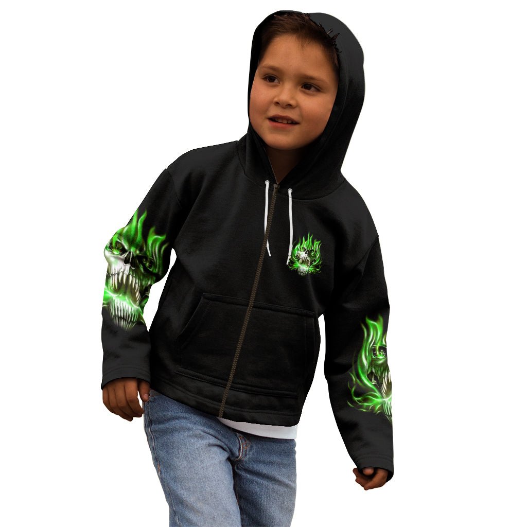 9 Of 10 Voices In My Head Fire Skull Kid Hoodie TS04 - The Mazicc - Zip Hoodie - Toddler 2T - Multicolor