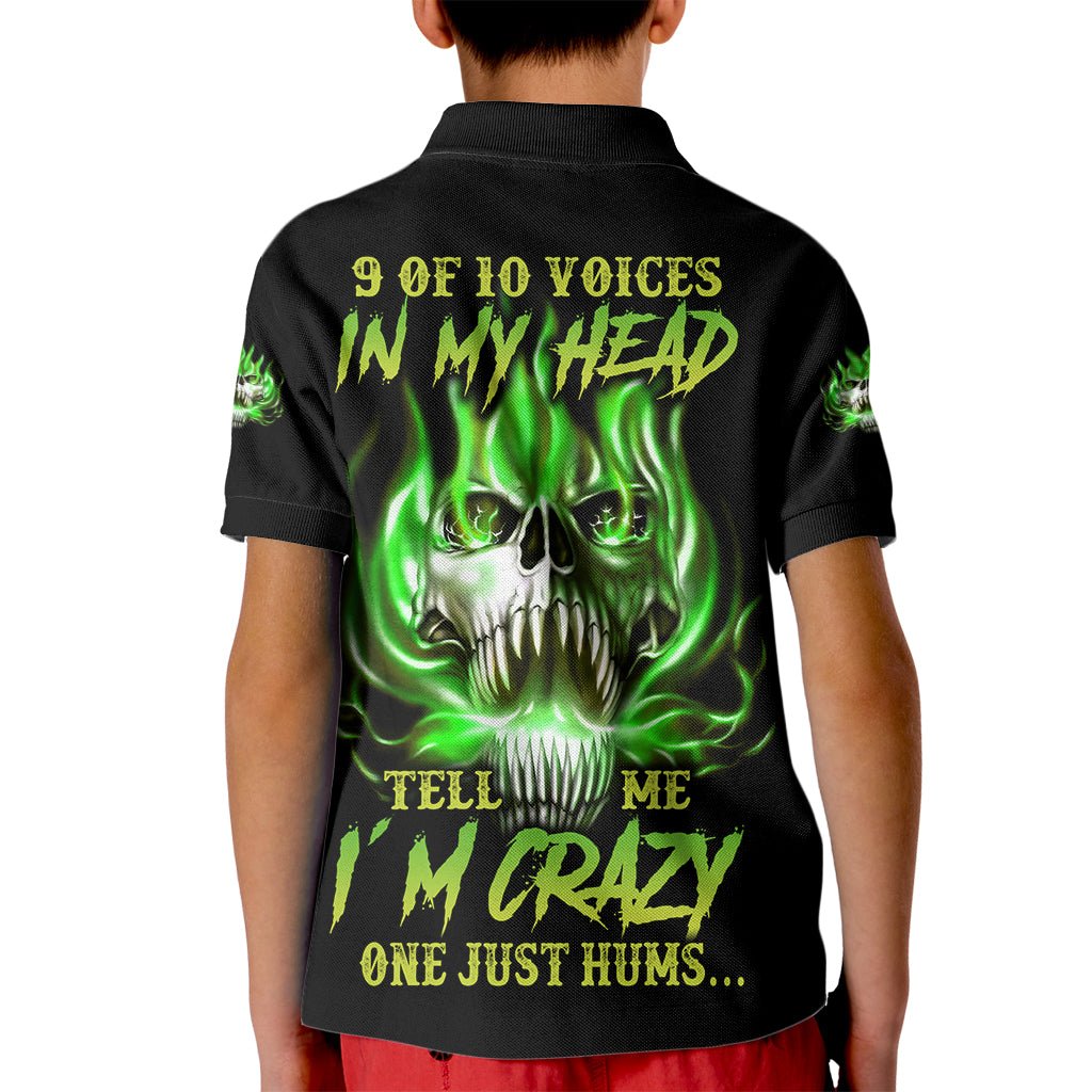 9 Of 10 Voices In My Head Fire Skull Kid Polo Shirt TS04 - The Mazicc - Kid - Toddler 2T - Multicolor