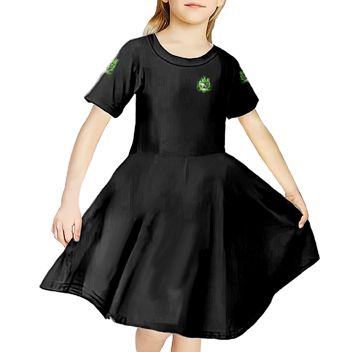 9 Of 10 Voices In My Head Fire Skull Kid Short Sleeve Dress TS04 - The Mazicc - KID - 4 - Multicolor