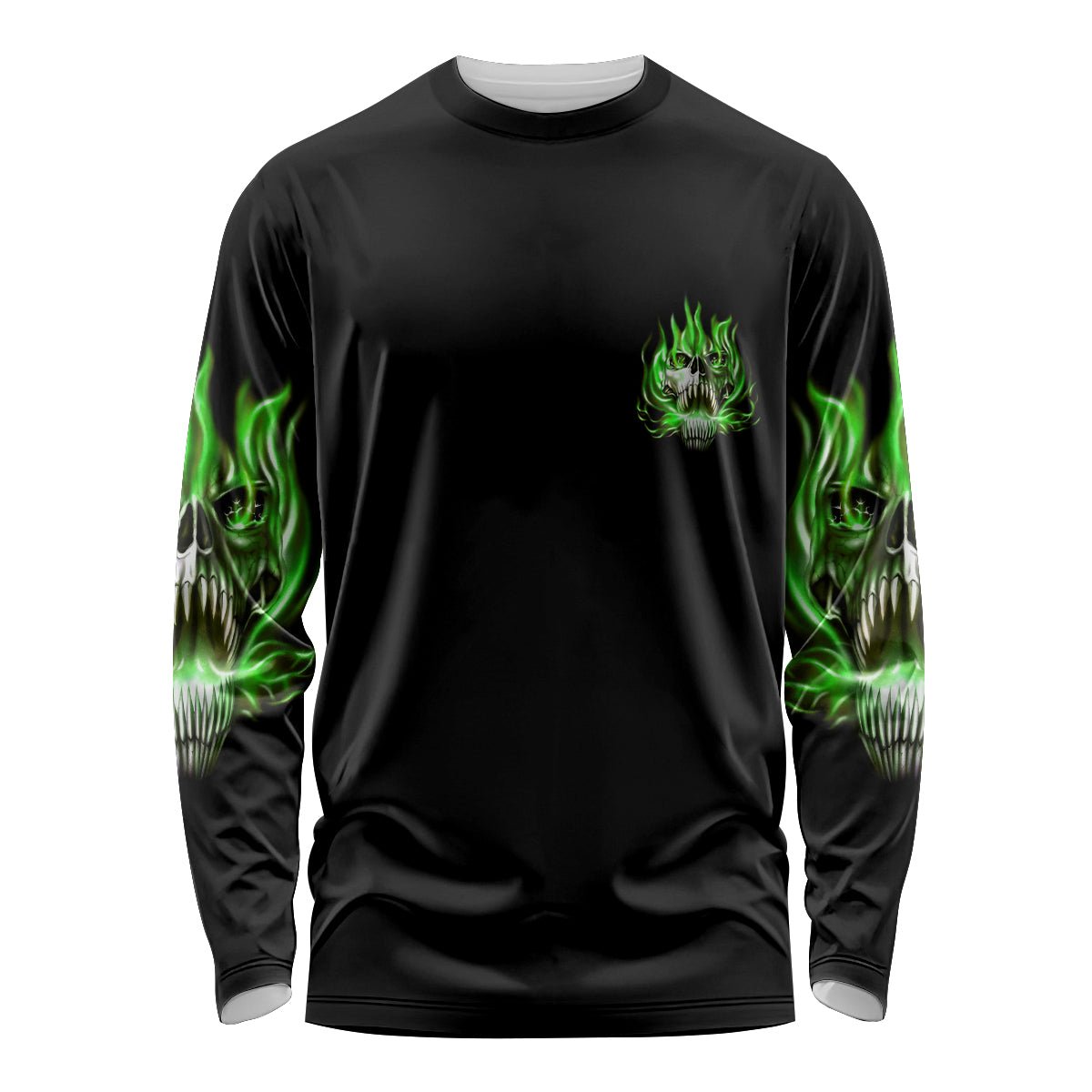9 Of 10 Voices In My Head Fire Skull Long Sleeve Shirt TS04 - The Mazicc - Unisex - S - Multicolor