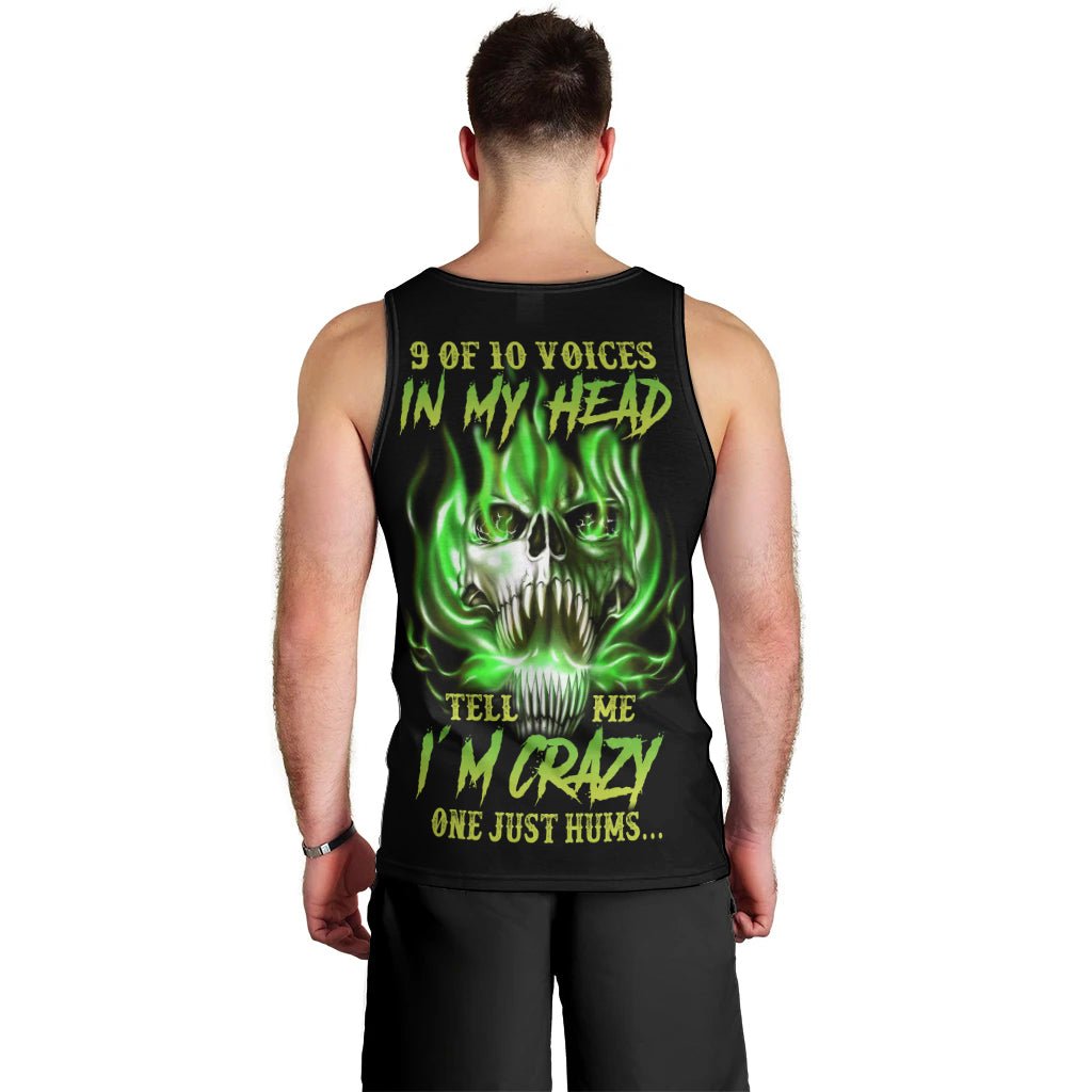 9 Of 10 Voices In My Head Fire Skull Men Tank Top TS04 - The Mazicc - XS - Multicolor -