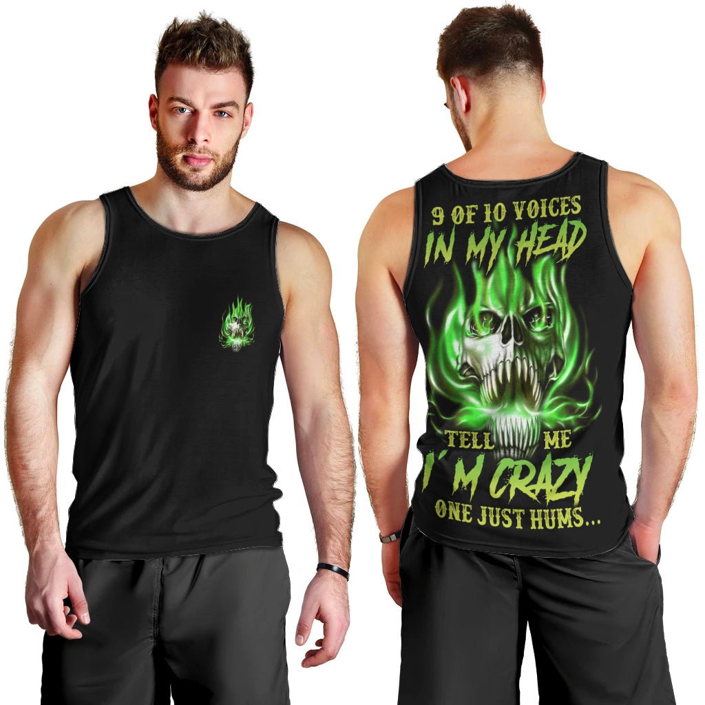 9 Of 10 Voices In My Head Fire Skull Men Tank Top TS04 - The Mazicc - XS - Multicolor -
