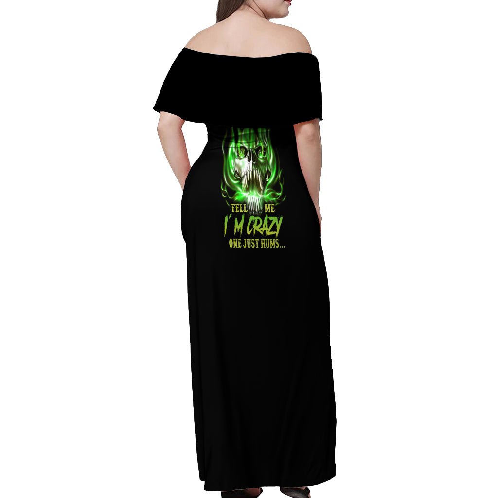 9 Of 10 Voices In My Head Fire Skull Off Shoulder Maxi Dress TS04 - The Mazicc - Women - S - Multicolor
