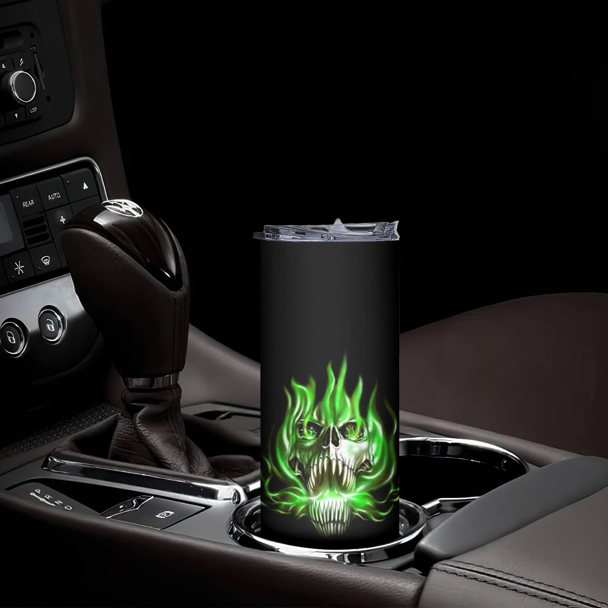 9 Of 10 Voices In My Head Fire Skull Skinny Tumbler TS04 - The Mazicc - 20oz - Multicolor -