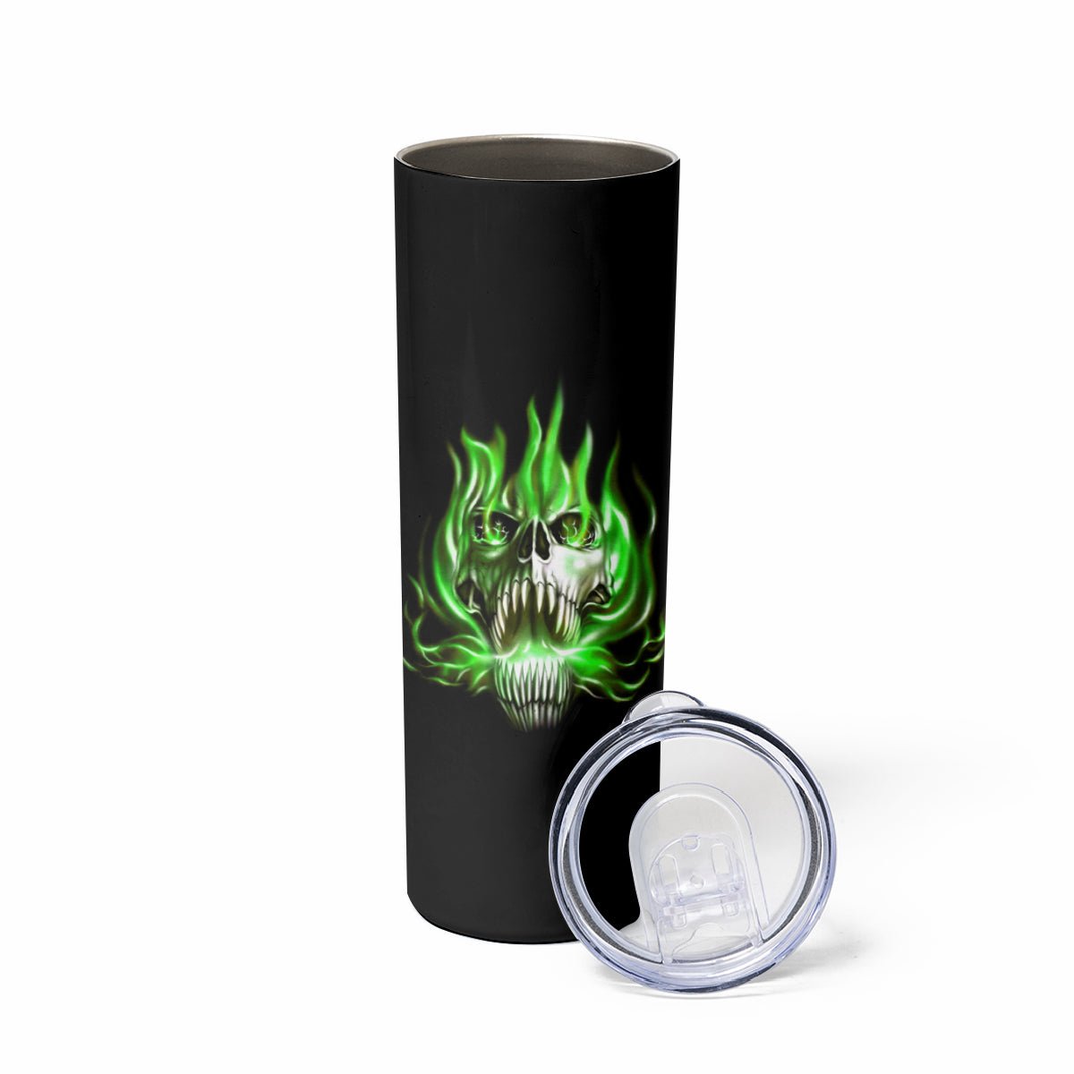 9 Of 10 Voices In My Head Fire Skull Skinny Tumbler TS04 - The Mazicc - 20oz - Multicolor -
