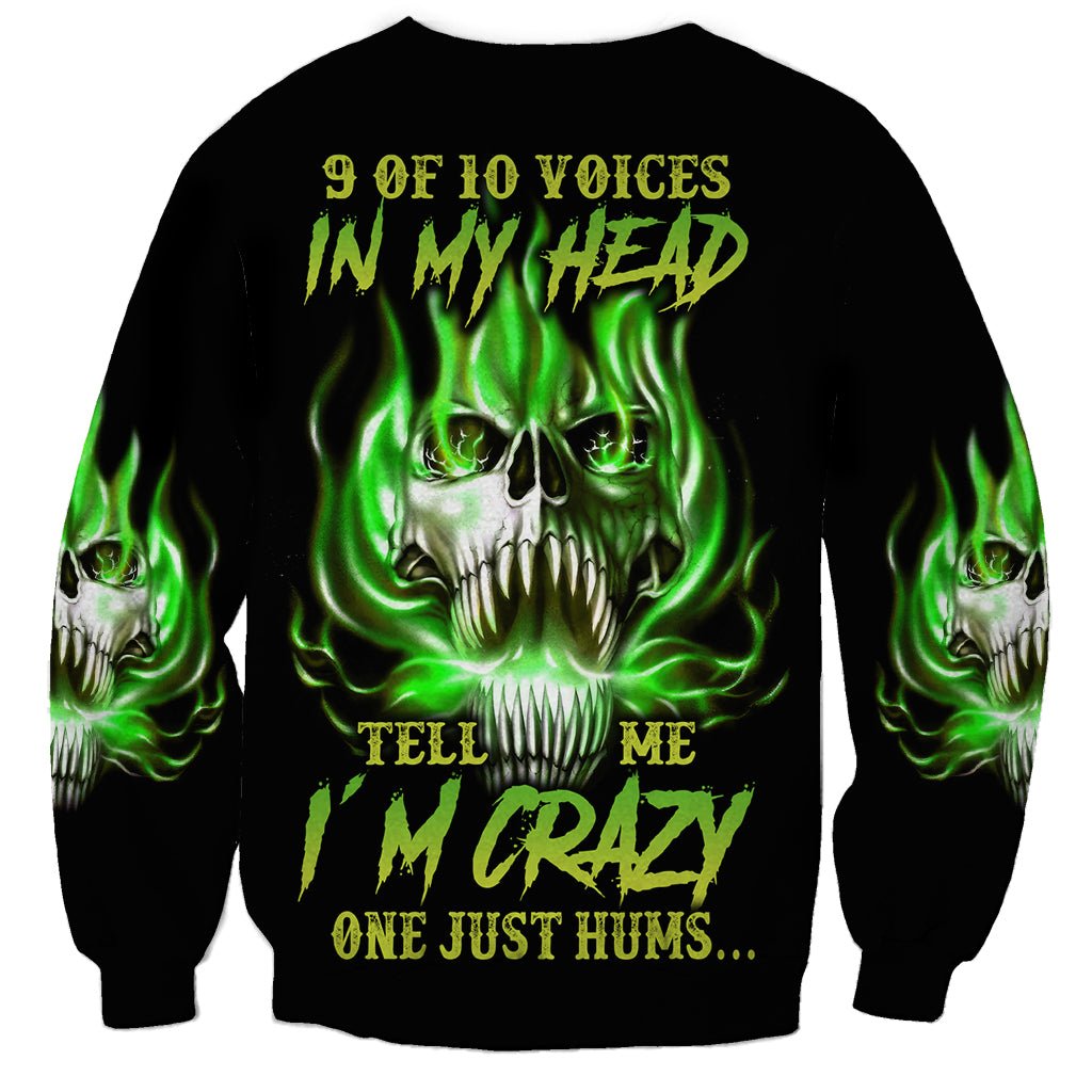 9 Of 10 Voices In My Head Fire Skull Sweatshirt TS04 - The Mazicc - Unisex - S - Multicolor
