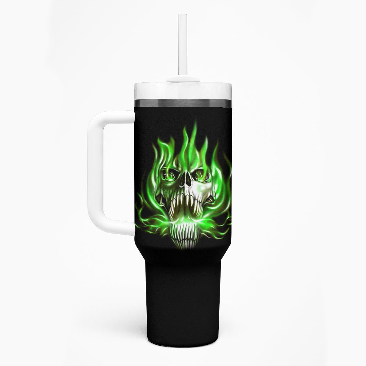 9 Of 10 Voices In My Head Fire Skull Tumbler With Handle TS04 - The Mazicc - One Size: 40 oz - Multicolor -