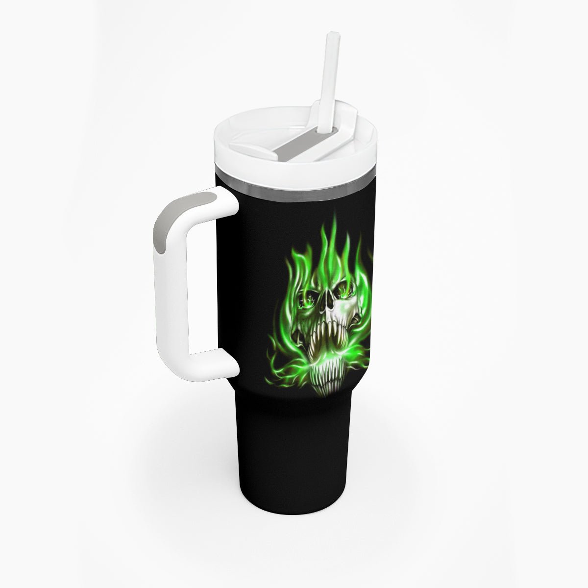 9 Of 10 Voices In My Head Fire Skull Tumbler With Handle TS04 - The Mazicc - One Size: 40 oz - Multicolor -