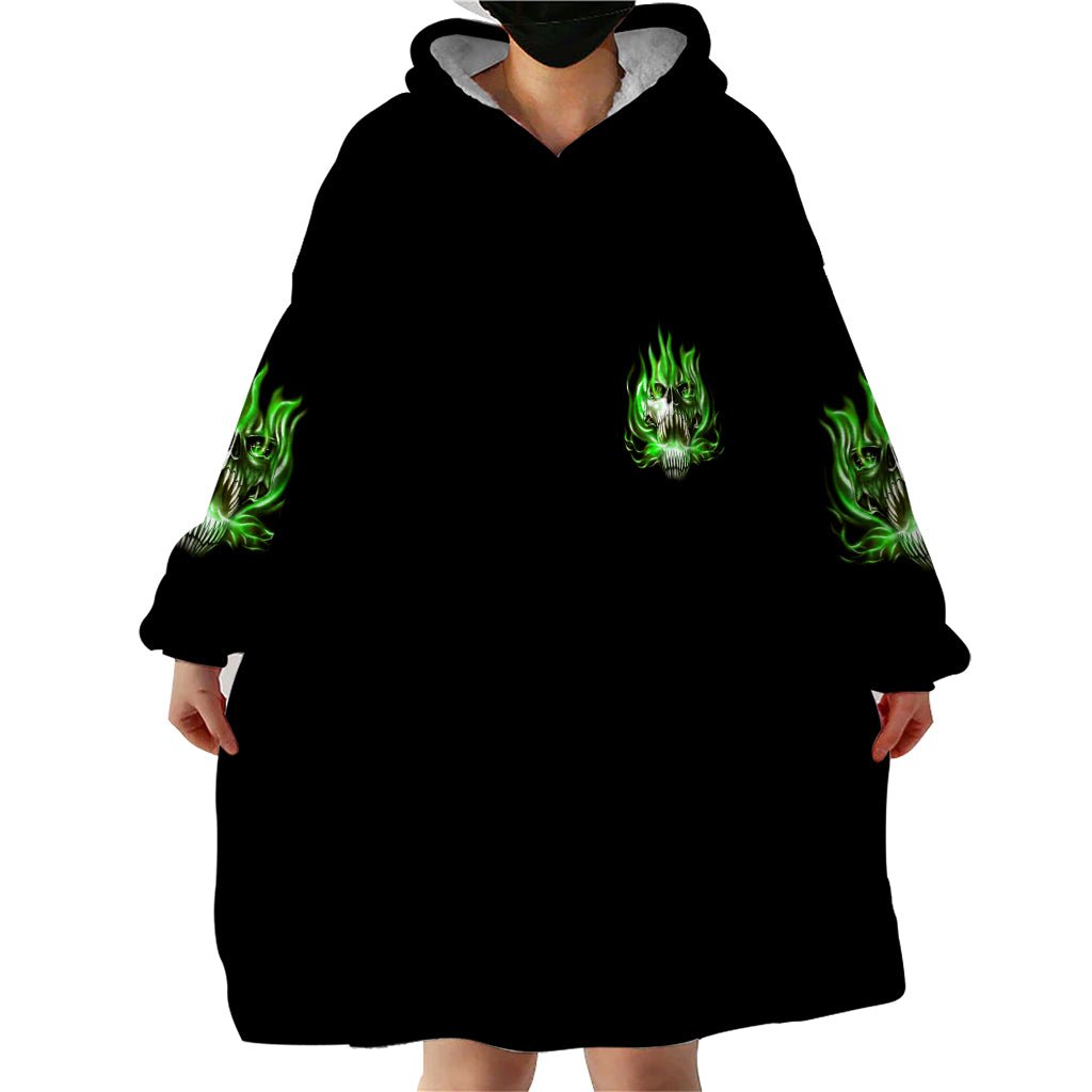 9 Of 10 Voices In My Head Fire Skull Wearable Blanket Hoodie TS04 - The Mazicc - Adult - One Size - Multicolor