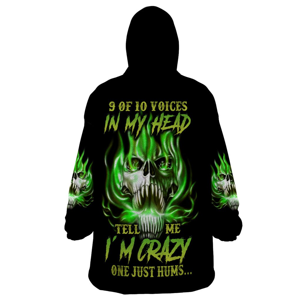 9 Of 10 Voices In My Head Fire Skull Wearable Blanket Hoodie TS04 - The Mazicc - Adult - One Size - Multicolor