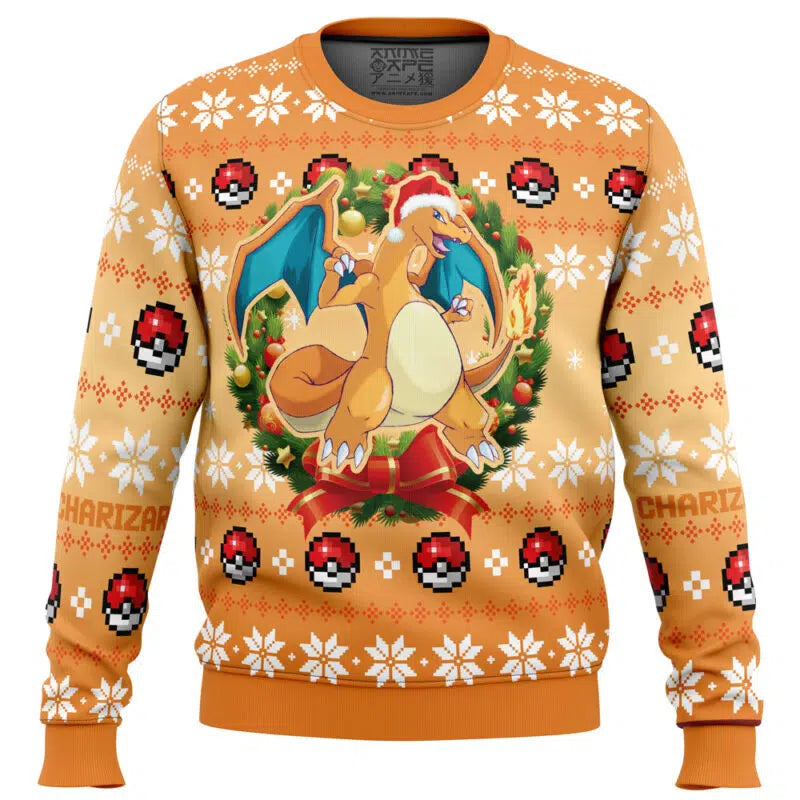 Christmas  Charizard Pokemon Ugly Christmas Sweater