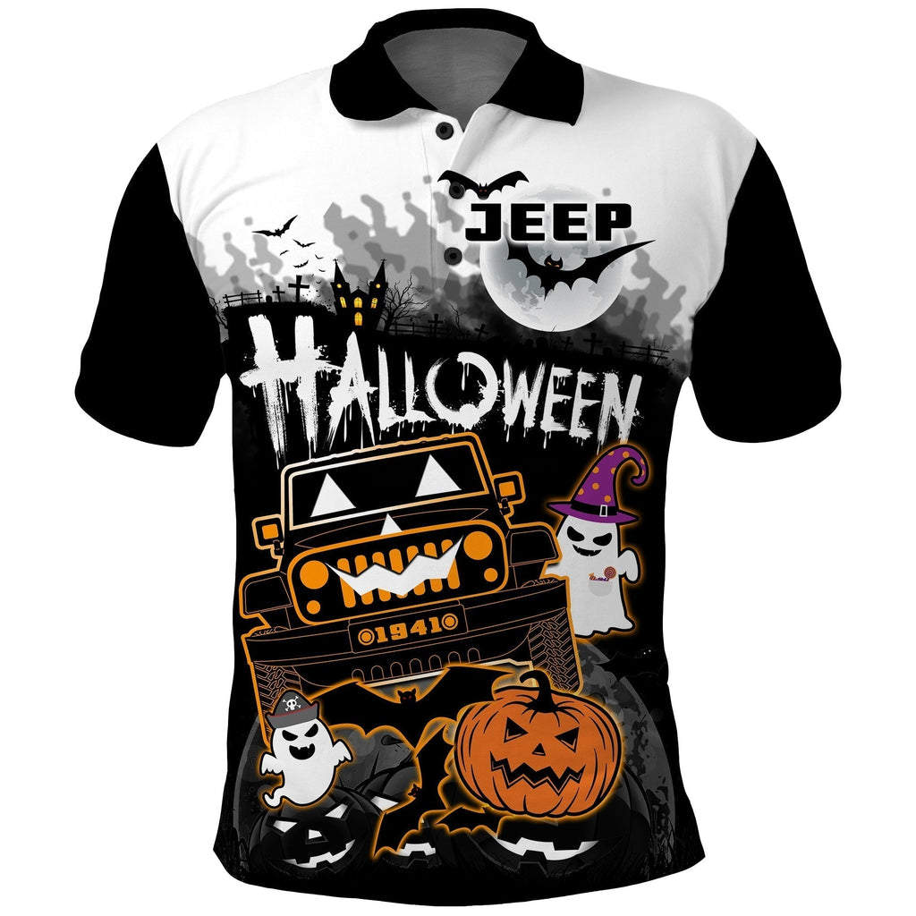 jeep-1941-polo-shirt-halloween-pumpkin-ghost