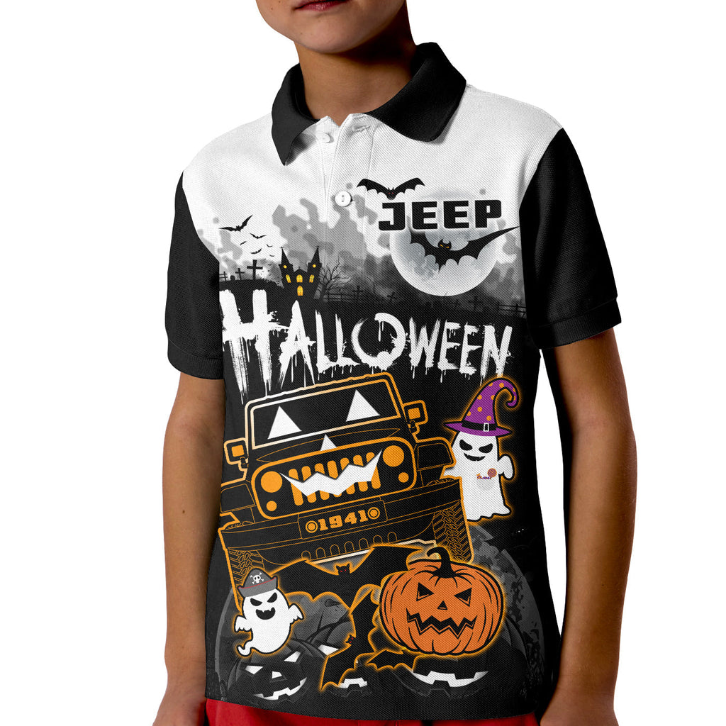 jeep-1941-polo-shirt-kid-halloween-pumpkin-ghost
