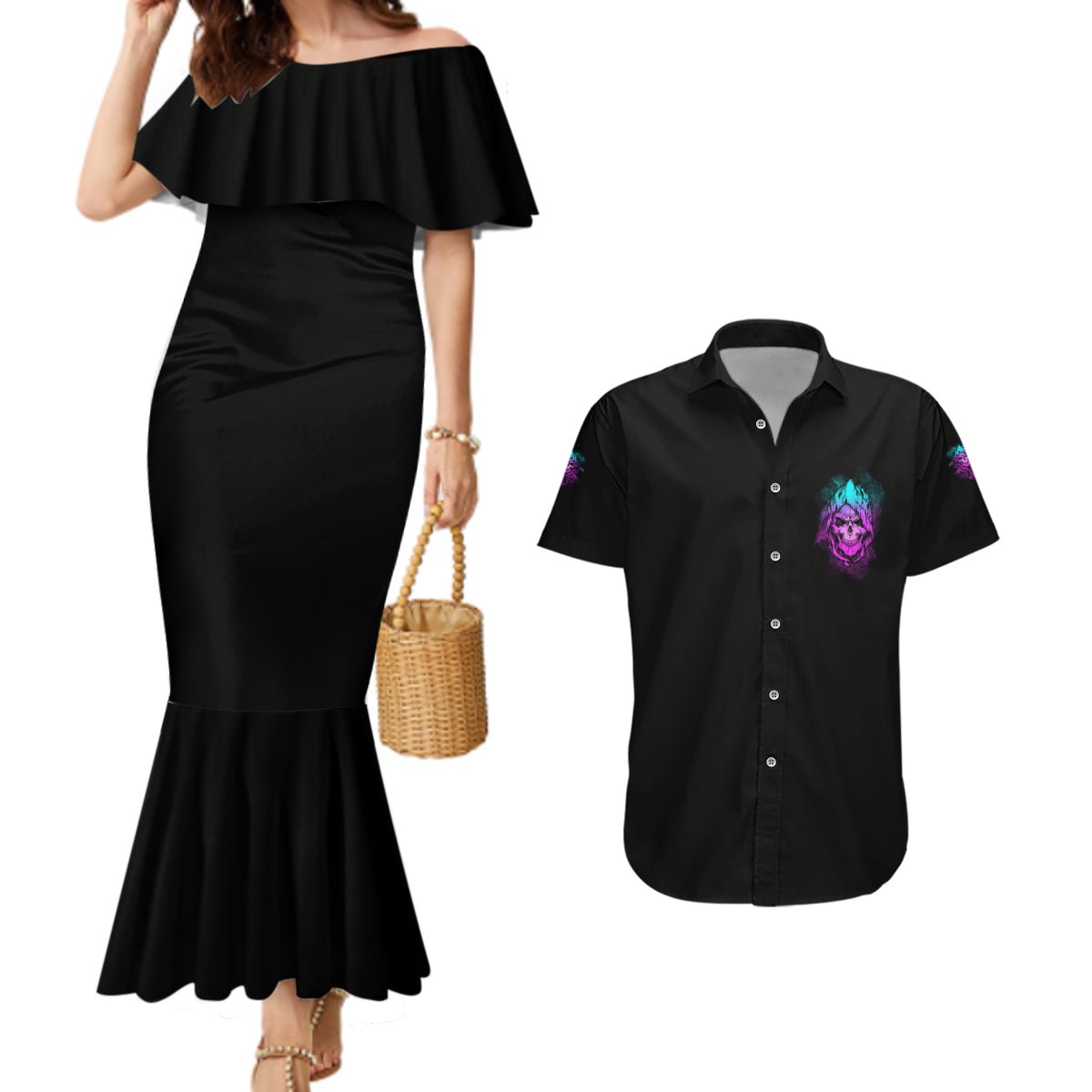 A Good Place To Put Your Opinions Couples Matching Mermaid Dress and Hawaiian Shirt TS04 - The Mazicc - S - S - Multicolor