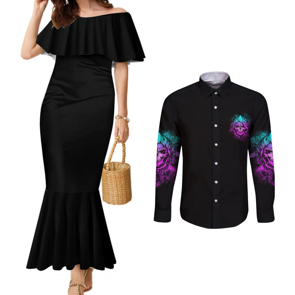 A Good Place To Put Your Opinions Couples Matching Mermaid Dress and Long Sleeve Button Shirt TS04 - The Mazicc - S - S - Multicolor