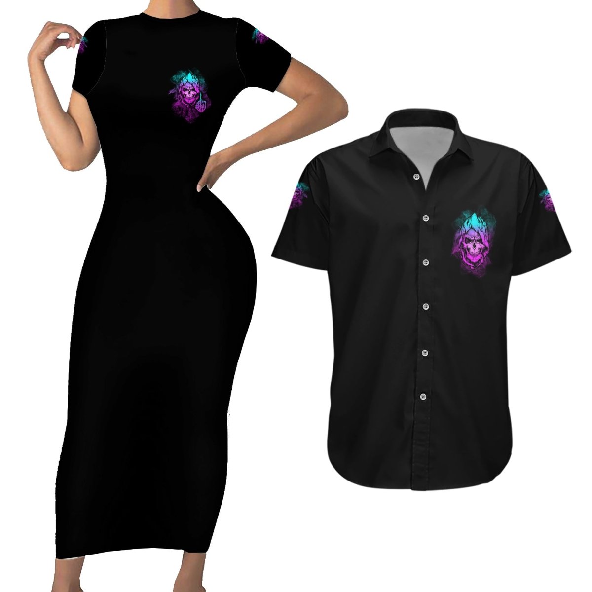 A Good Place To Put Your Opinions Couples Matching Short Sleeve Bodycon Dress and Hawaiian Shirt TS04 - The Mazicc - S - S - Multicolor