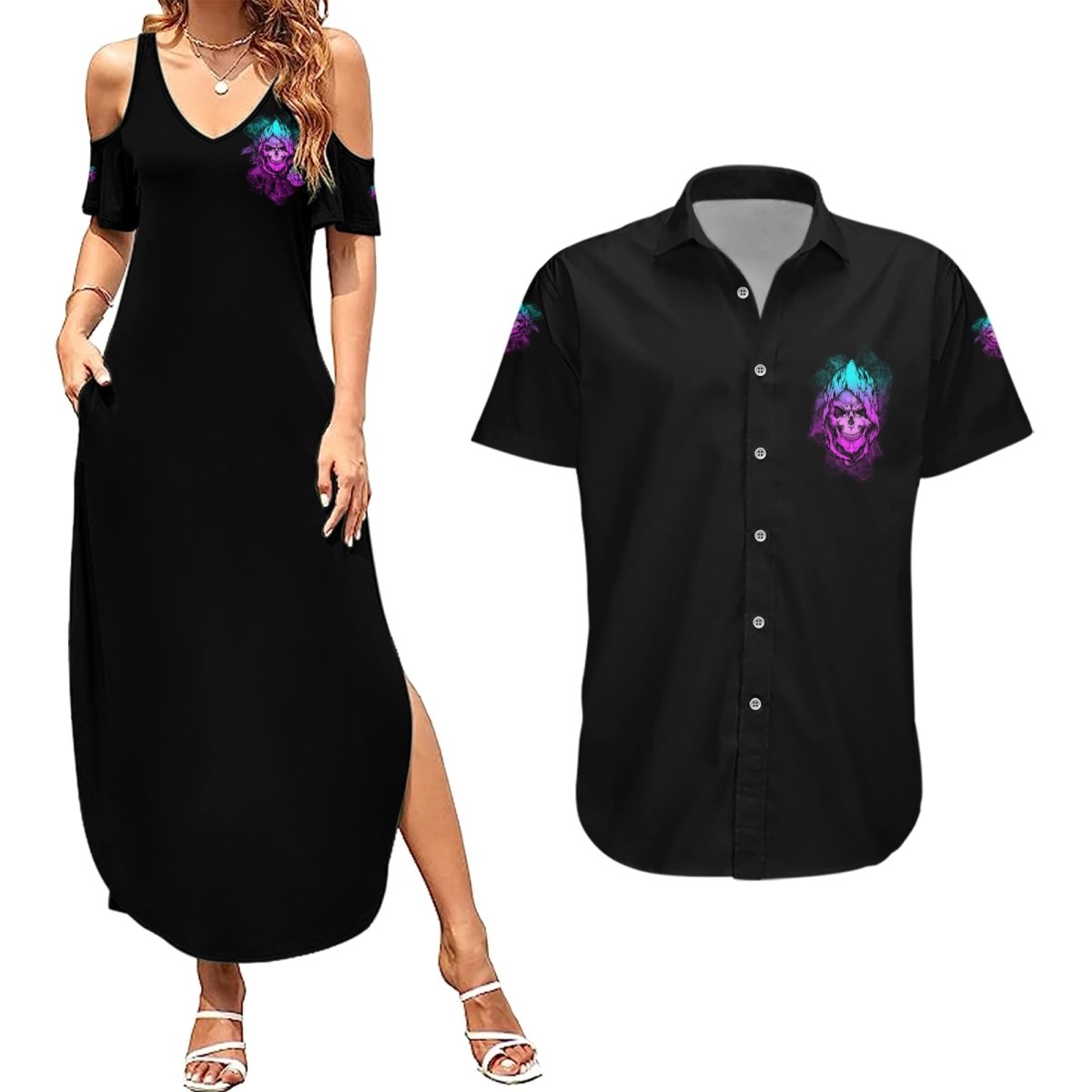 A Good Place To Put Your Opinions Couples Matching Summer Maxi Dress and Hawaiian Shirt TS04 - The Mazicc - S - S - Multicolor