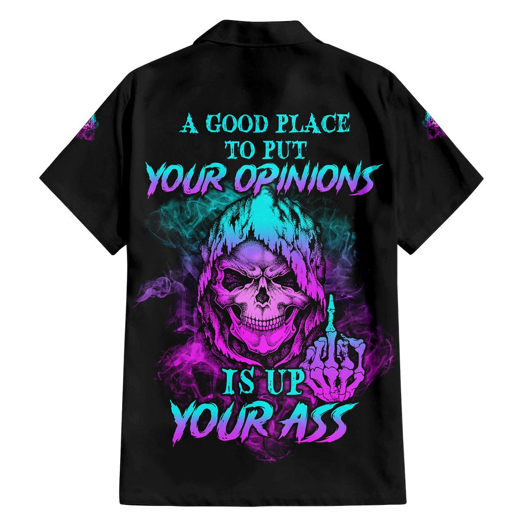 A Good Place To Put Your Opinions Family Matching Off Shoulder Long Sleeve Dress and Hawaiian Shirt TS04 - The Mazicc - Dad's Shirt - Short Sleeve - S - Multicolor
