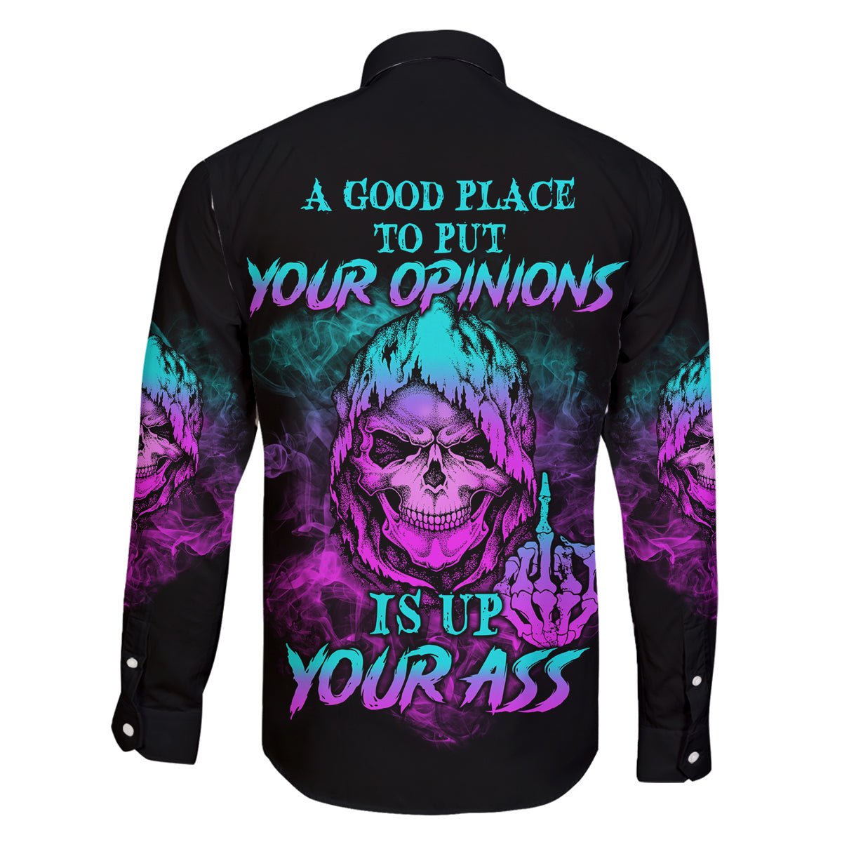 A Good Place To Put Your Opinions Family Matching Off Shoulder Maxi Dress and Hawaiian Shirt TS04 - The Mazicc - Dad's Shirt - Long Sleeve - S - Multicolor