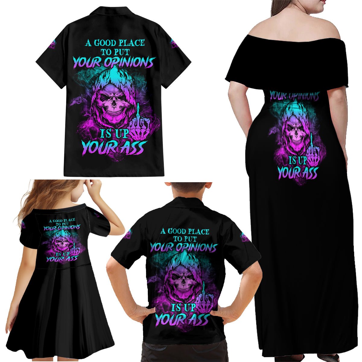 A Good Place To Put Your Opinions Family Matching Off Shoulder Maxi Dress and Hawaiian Shirt TS04 - The Mazicc - Dad's Shirt - Short Sleeve - S - Multicolor