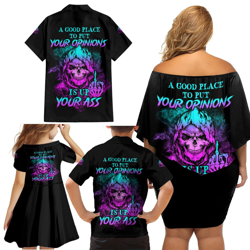 A Good Place To Put Your Opinions Family Matching Off Shoulder Short Dress and Hawaiian Shirt TS04 - The Mazicc - Dad's Shirt - Short Sleeve - S - Multicolor