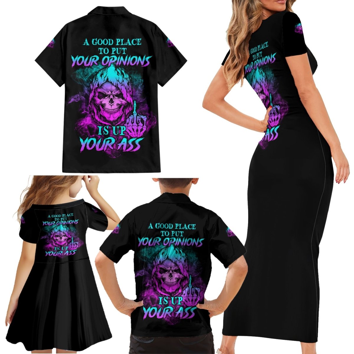 A Good Place To Put Your Opinions Family Matching Short Sleeve Bodycon Dress and Hawaiian Shirt TS04 - The Mazicc - Dad's Shirt - Short Sleeve - S - Multicolor