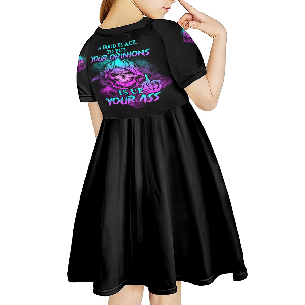 A Good Place To Put Your Opinions Kid Short Sleeve Dress TS04 - The Mazicc - KID - 4 - Multicolor