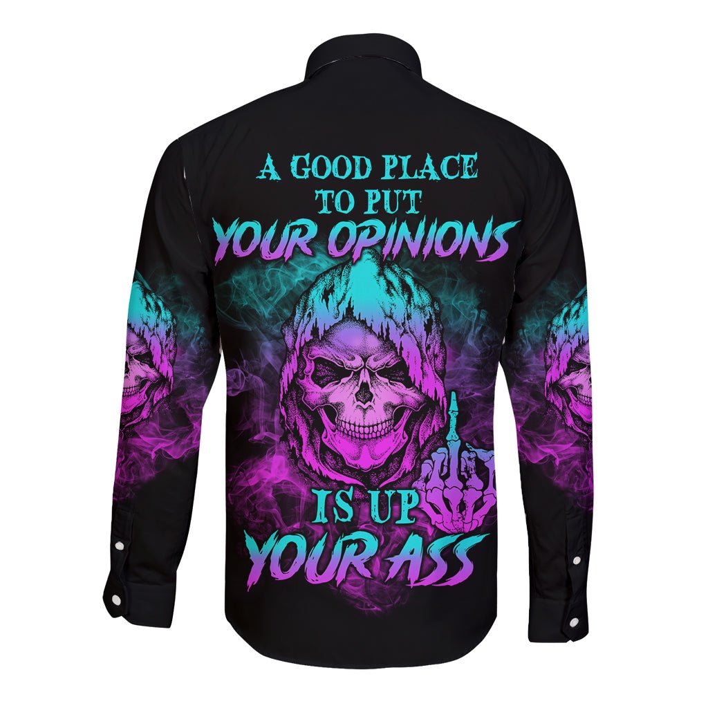A Good Place To Put Your Opinions Long Sleeve Button Shirt TS04 - The Mazicc - Unisex - S - Multicolor
