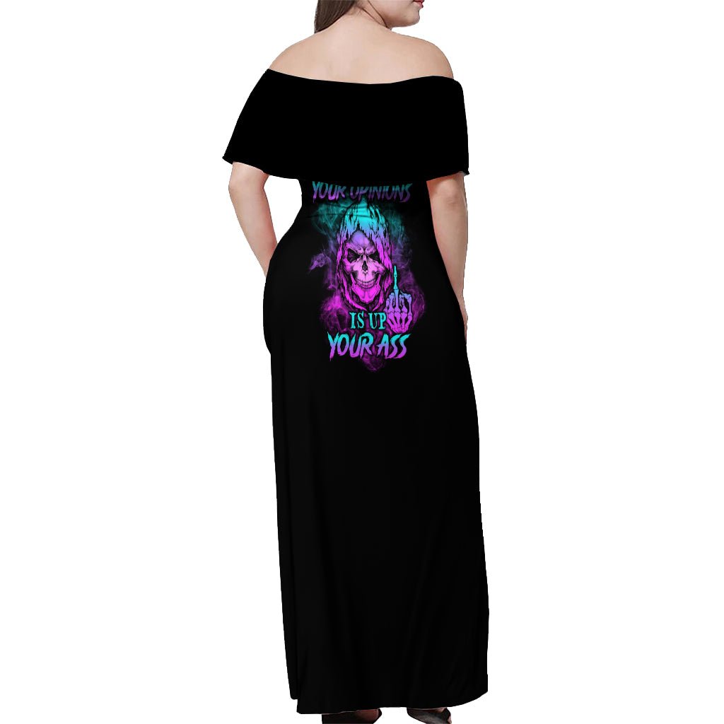 A Good Place To Put Your Opinions Off Shoulder Maxi Dress TS04 - The Mazicc - Women - S - Multicolor