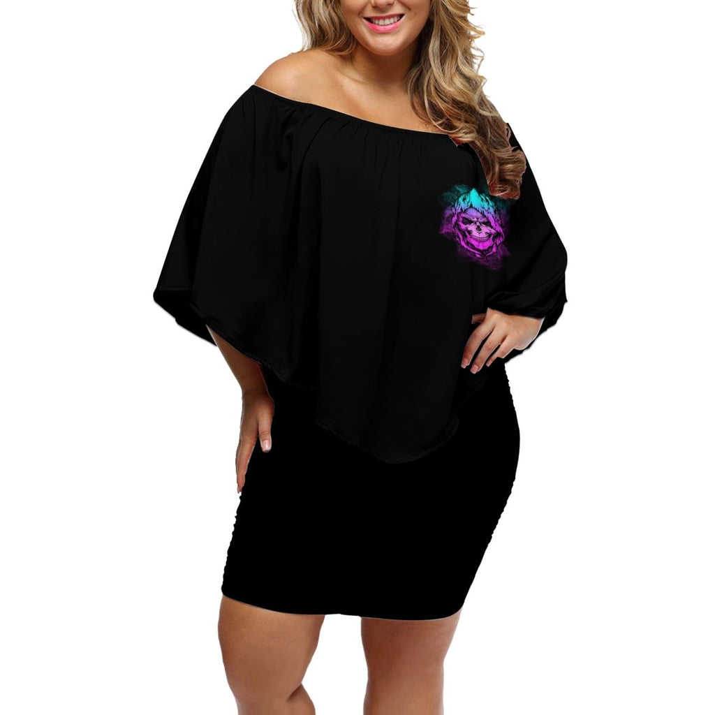 A Good Place To Put Your Opinions Off Shoulder Short Dress TS04 - The Mazicc - Women - S - Multicolor