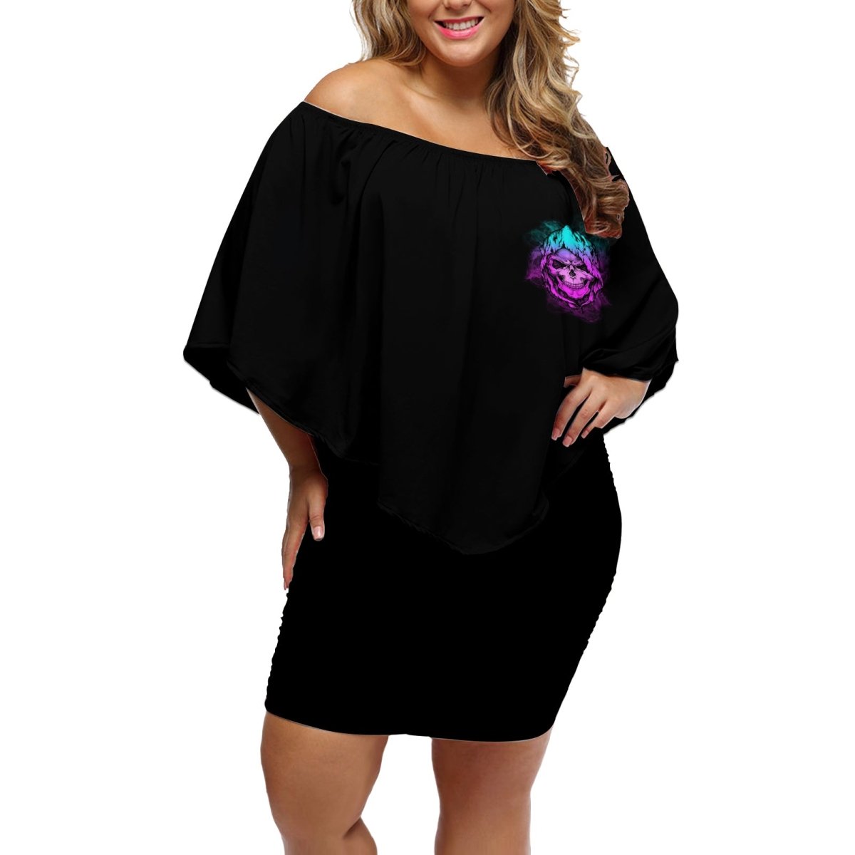 A Good Place To Put Your Opinions Off Shoulder Short Dress TS04 - The Mazicc - Women - S - Multicolor