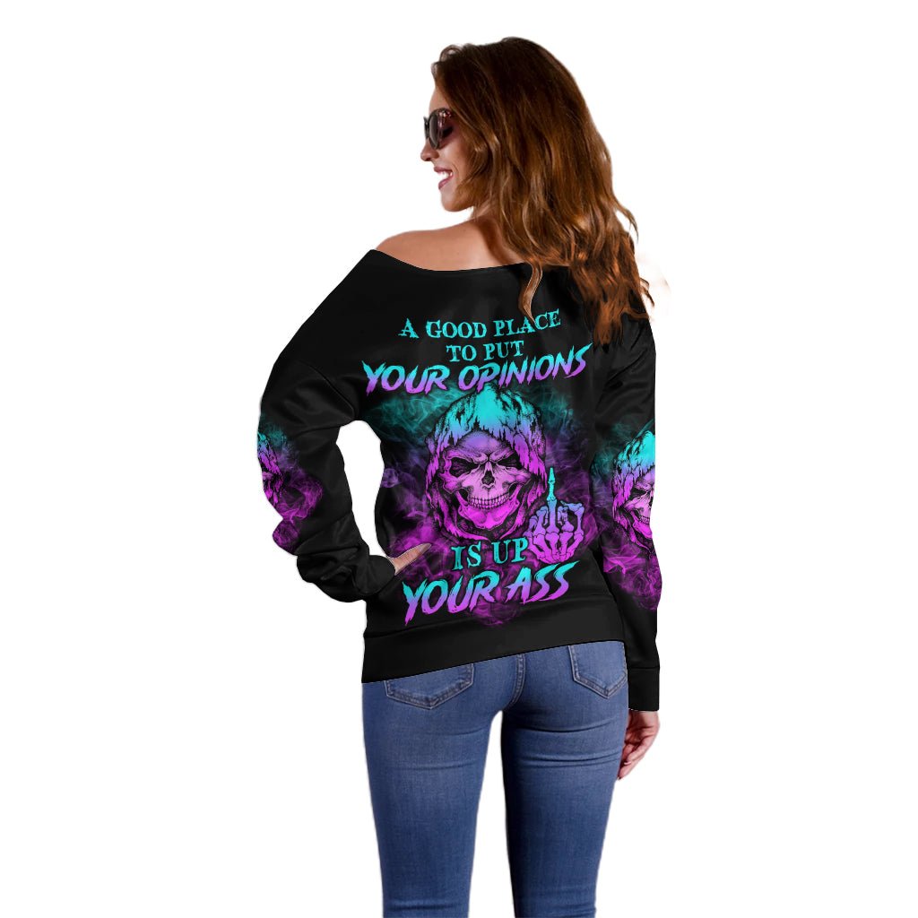 A Good Place To Put Your Opinions Off Shoulder Sweater TS04 - The Mazicc - Women - 2XS - Multicolor