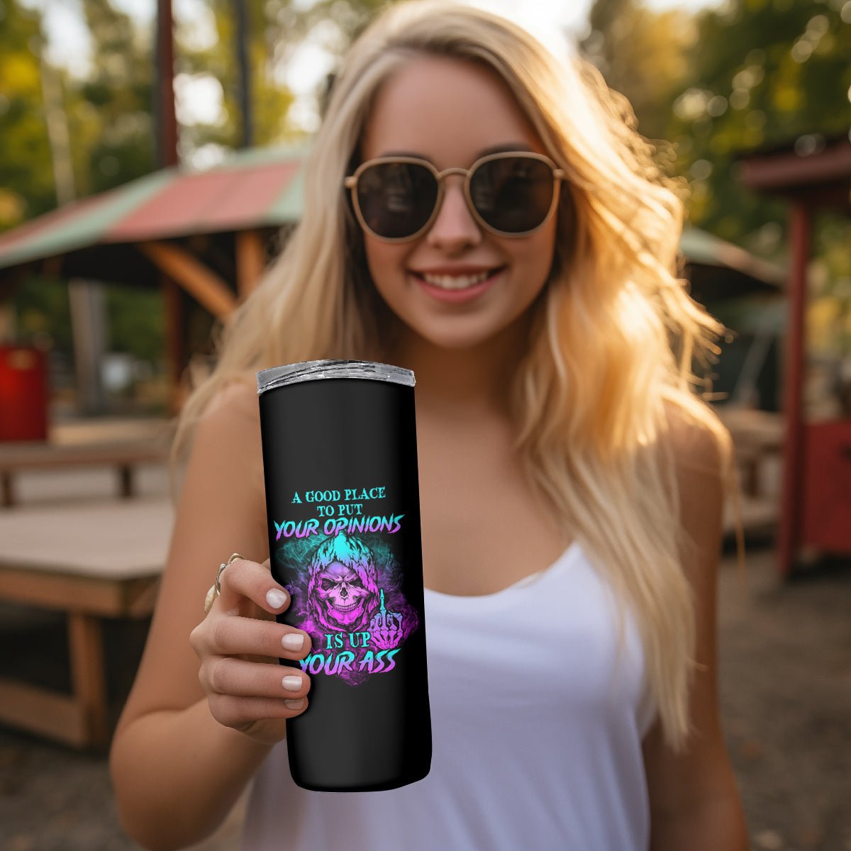 A Good Place To Put Your Opinions Skinny Tumbler TS04 - The Mazicc - 20oz - Multicolor -