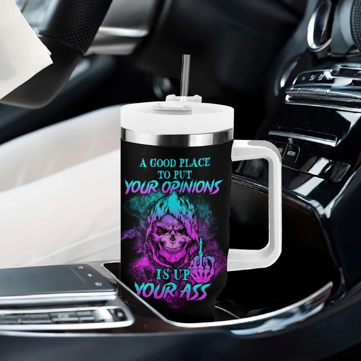 A Good Place To Put Your Opinions Tumbler With Handle TS04 - The Mazicc - One Size: 40 oz - Multicolor -
